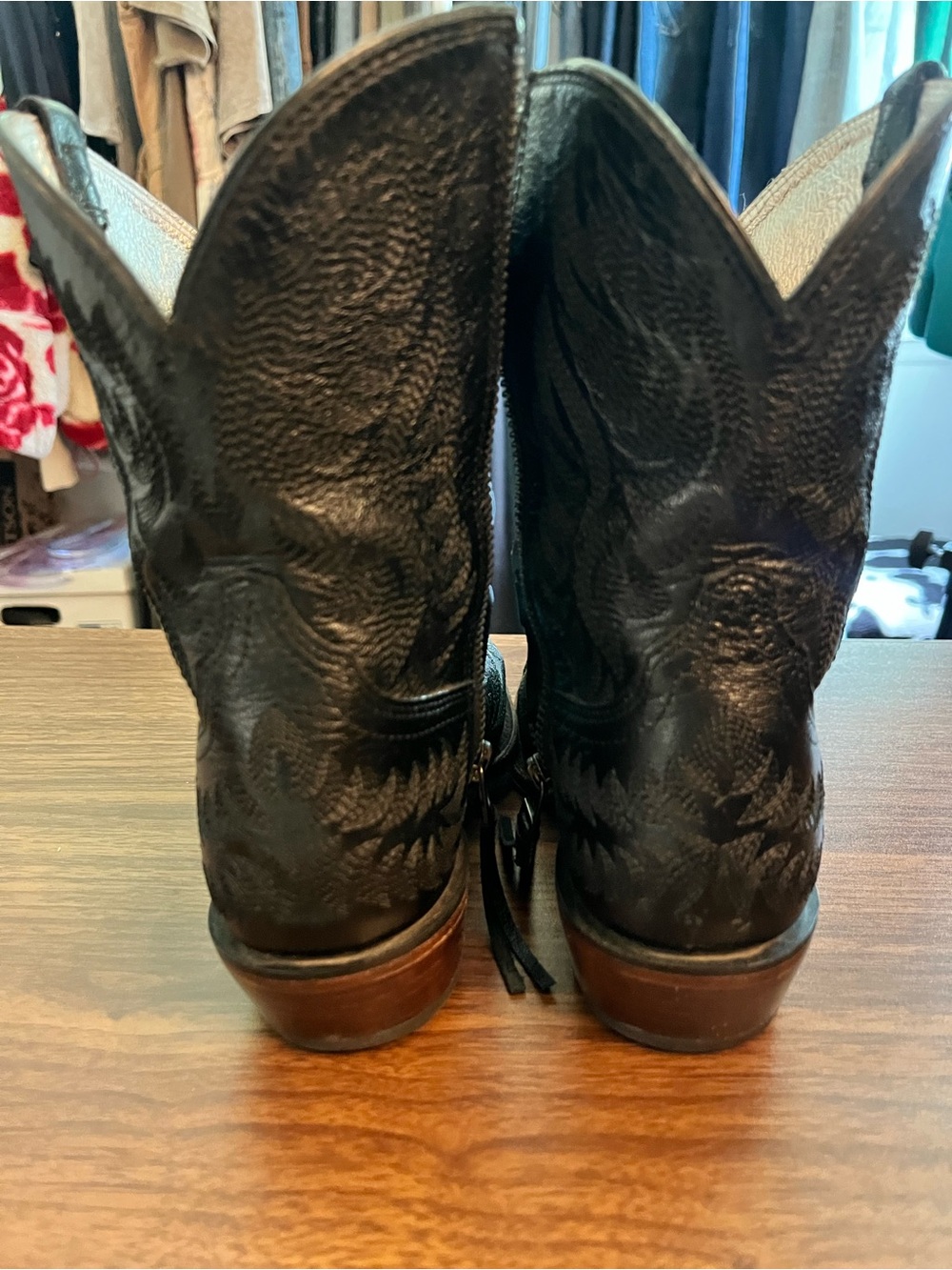 Ariat Cate X Toe Black Embroidered Leather Women's Western Heeled Boots - Picture 7 of 9